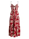Alice And Olivia Tassel-details Paisley-print Maxi Day Dress In Red