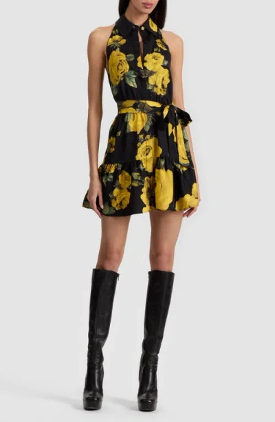 Alice And Olivia Alice + Olivia Miranda Floral Tiered Minidress In Red