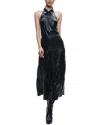 Alice And Olivia Miranda Vegan Halter Neck Tiered Midi Dress