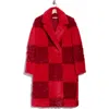 Alice And Olivia Alice + Olivia Moore Check Faux Fur Coat In Red