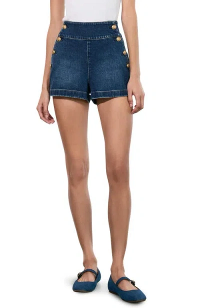 Alice And Olivia Alice + Olivia Narin Denim Sailor Shorts In Love Train