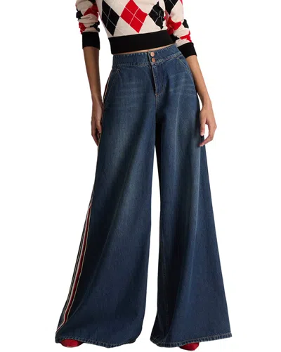 Alice And Olivia Alice + Olivia Nessi High-rise Baggy Denim Pant In Blue