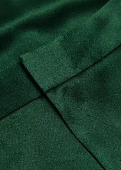 Alice And Olivia Alice + Olivia Nessi Wide-leg Satin Trousers In Green