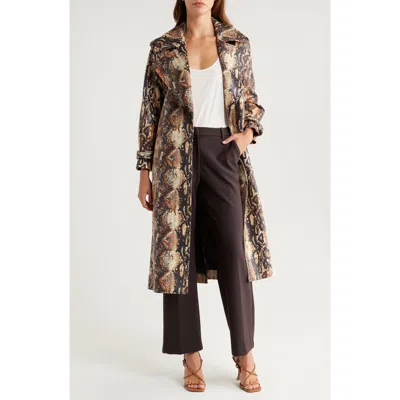 ALICE AND OLIVIA ALICE + OLIVIA NEVADA SNAKESKIN PRINT FAUX LEATHER COAT