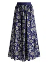 Alice And Olivia Alice + Olivia Nilda Cotton Maxi Skirt In Blue
