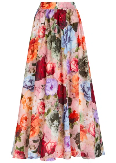 Alice And Olivia Alice + Olivia Nilda Floral Cotton-blend Maxi Skirt