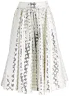 Alice And Olivia Nilda Sequin-embellished Tweed Midi Skirt In Off White