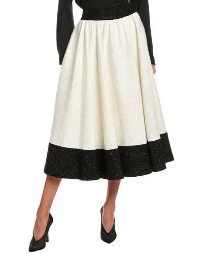 Alice And Olivia Alice + Olivia Nilda Wool-blend Skirt In White