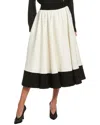 Alice And Olivia Alice + Olivia Nilda Wool-blend Skirt In White