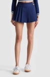 Alice And Olivia Noah Pleated Button-fastening Mini Skirt In Blue
