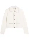 Alice And Olivia Alice + Olivia Noella Embellished Knit Jacket In Sand