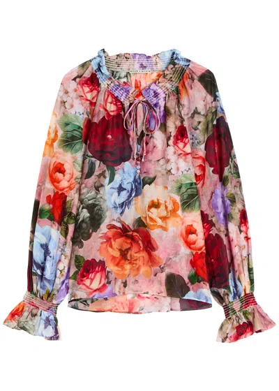 Alice And Olivia Alice + Olivia Norah Floral Cotton-blend Blouse