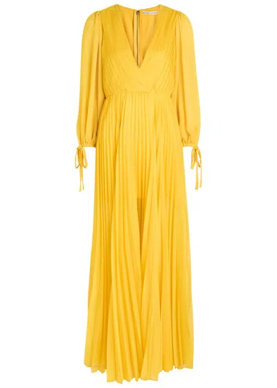 ALICE AND OLIVIA ALICE + OLIVIA NYA PLEATED CHIFFON MAXI DRESS