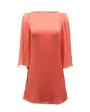 Alice And Olivia Alice + Olivia Odette Georgette Dress In Peach Polyester In Pink