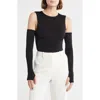 Alice And Olivia Alice + Olivia Olea Sculpting Cold Shoulder Bodysuit In Black