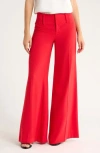 Alice And Olivia Alice + Olivia Olivia Low Rise Wide Flare Leg Pants In Red