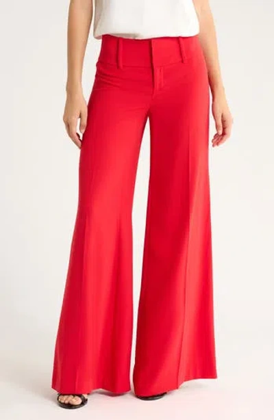 Alice And Olivia Alice + Olivia Olivia Low Rise Wide Flare Leg Pants In Red
