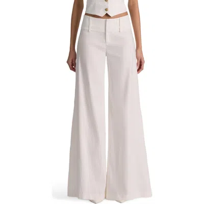 Alice And Olivia Alice + Olivia Olivia Wide Leg Linen Blend Pants In White