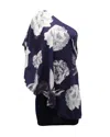 Alice And Olivia Alice + Olivia One Shoulder Floral Dress In Violet Silk In Purple