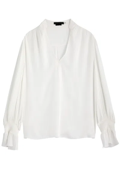 Alice And Olivia Alice + Olivia Onica Chiffon Blouse In White