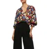 Alice And Olivia Onica Collared Blouse In Timeless Blossom
