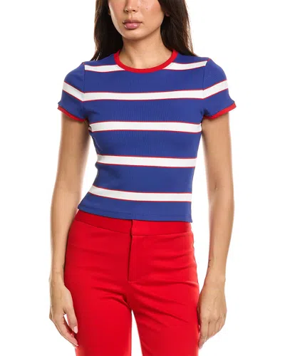 Alice + Olivia Onie Baby Ringer T-shirt In Blue
