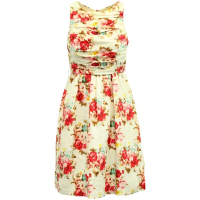 Alice And Olivia Alice + Olivia Open Back Floral Mini Dress In White Silk
