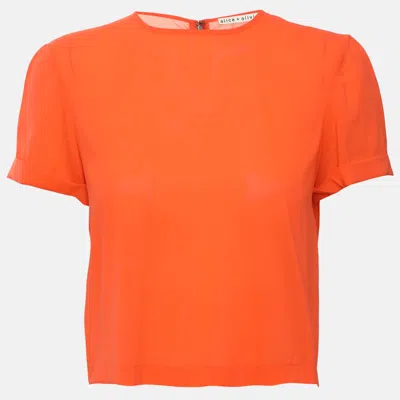 Alice And Olivia Alice + Olivia Orange Stretch Silk Tops