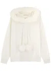 Alice And Olivia Alice + Olivia Oscar Faux Fur-trimmed Hooded Jumper In Ecru