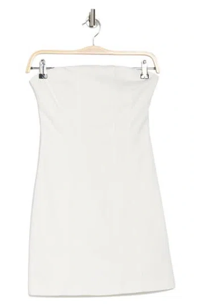Alice And Olivia Alice + Olivia Palmer Strapless Denim Minidress In Off White