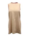 Alice And Olivia Alice + Olivia Patsy Side Slit Tunic Tank Top In Nude Silk In Brown