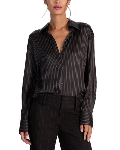 Alice And Olivia Alice + Olivia Perfect Button-down Shirt In Black