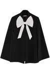 Alice And Olivia Philippa Bow Front Cropped Cape In Black