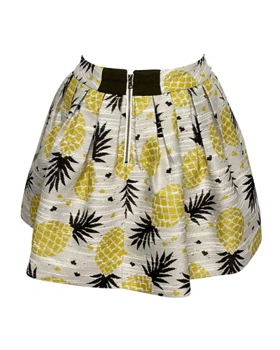 Alice And Olivia Alice + Olivia Pineapple Mini Skirt In White Polyester In Multi