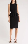 Alice And Olivia Poppy Peplum Midi Dress In Black