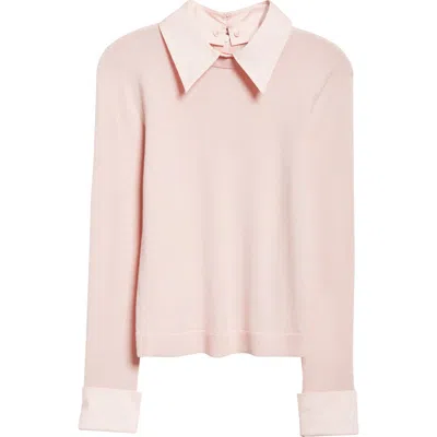 ALICE AND OLIVIA ALICE + OLIVIA PORLA COLLARED STRETCH WOOL SWEATER