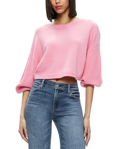 Alice And Olivia Alice + Olivia Posey Crewneck Wool & Cashmere-blend Top In Pink