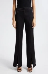 Alice And Olivia Alice + Olivia Princess Slit Hem Flare Pants In Black/off White