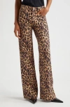 Alice And Olivia Weezy Full Length Jean In Leopard
