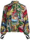 Alice And Olivia Alice + Olivia Printed Blouse In Multicolour