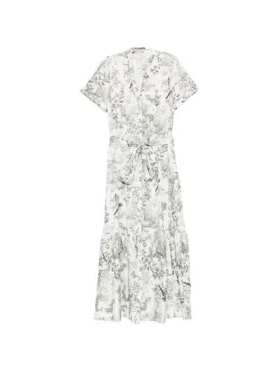 Alice And Olivia Alice+olivia Printed Cotton Midi Dress In White