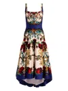 Alice And Olivia Printed Midi Dress In Blue