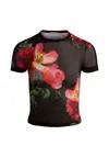 Alice And Olivia Tess Crew Neck Tee In Brown