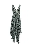Alice And Olivia Alice + Olivia Printed V-neck Dress In Multicolor Rayon In Multi