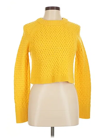 Pre-owned Alice And Olivia Alice + Olivia Pullover Sweater In Yellow