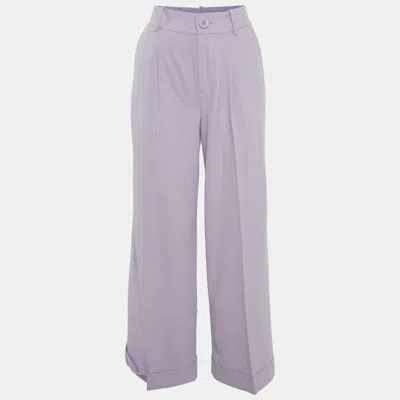 Alice And Olivia Alice + Olivia Purple Crepe Wide Leg Pants