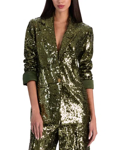 Alice And Olivia Alice + Olivia Quincy Oversized Jacket In Green