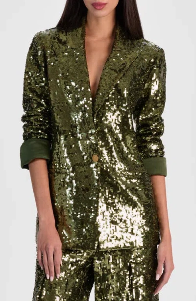 ALICE AND OLIVIA ALICE + OLIVIA QUINCY OVERSIZED SEQUIN BLAZER