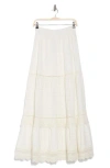 Alice And Olivia Reise Broderie Anglaise Cotton Maxi Skirt In Off White