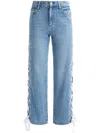 Alice And Olivia Reita Mid-rise Jeans In Blue